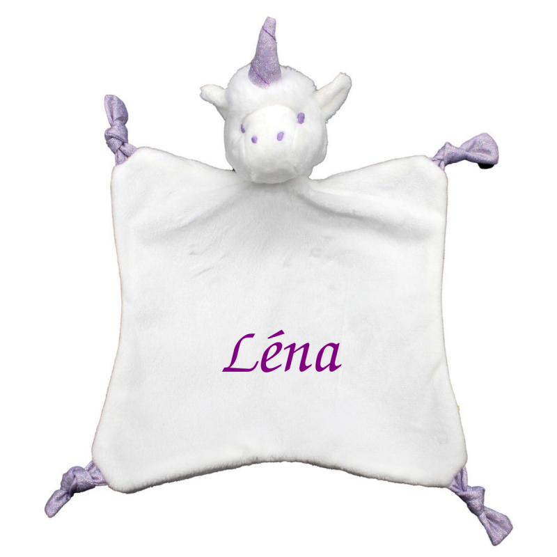 Tom et zoé - comforter unicorn sparkles purple white 22 cm 